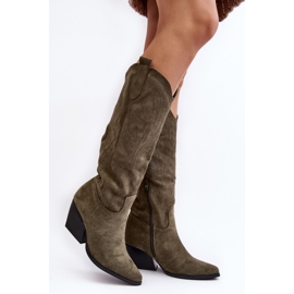 Boots Model Sloana WZ688-12 Green Suede - Step in style Boots Model Sloana WZ688-12 Green Suede - Step in style