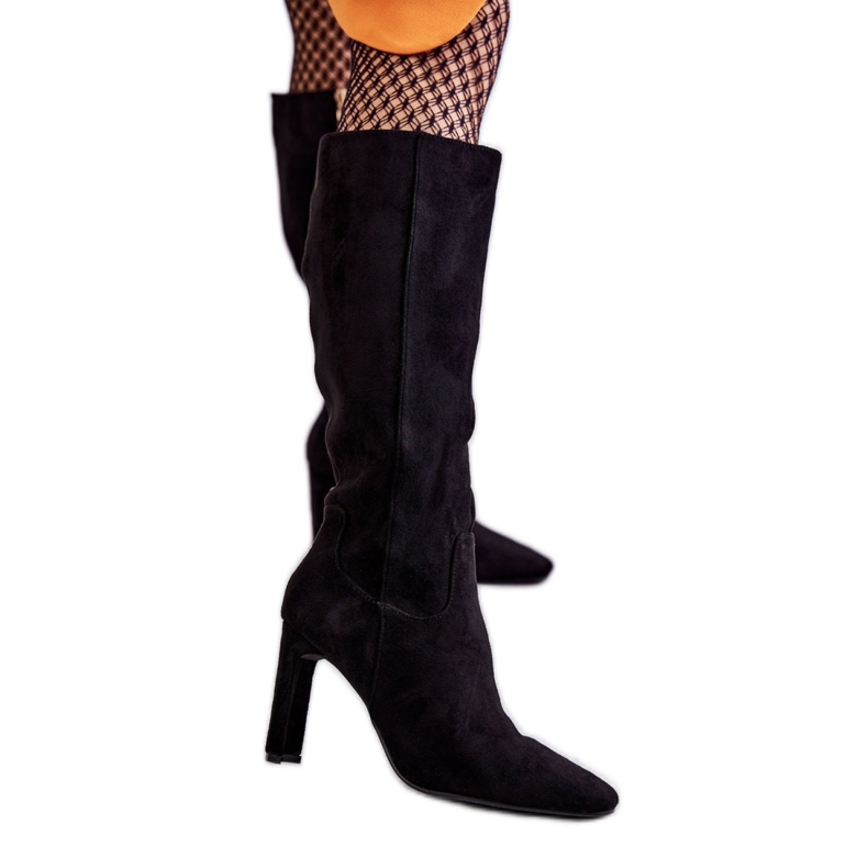 Black boots for women on the post