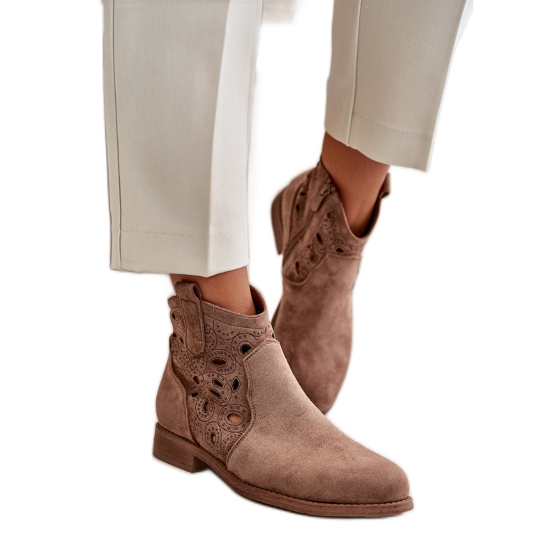 S. BARSKI Women's boots with an openwork upper S.Barski brown