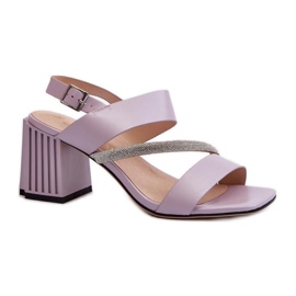 Violet women's high heel sandals purple