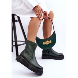 Boots Model Jenefer 60369 Green - Step in style Boots Model Jenefer 60369 Green - Step in style