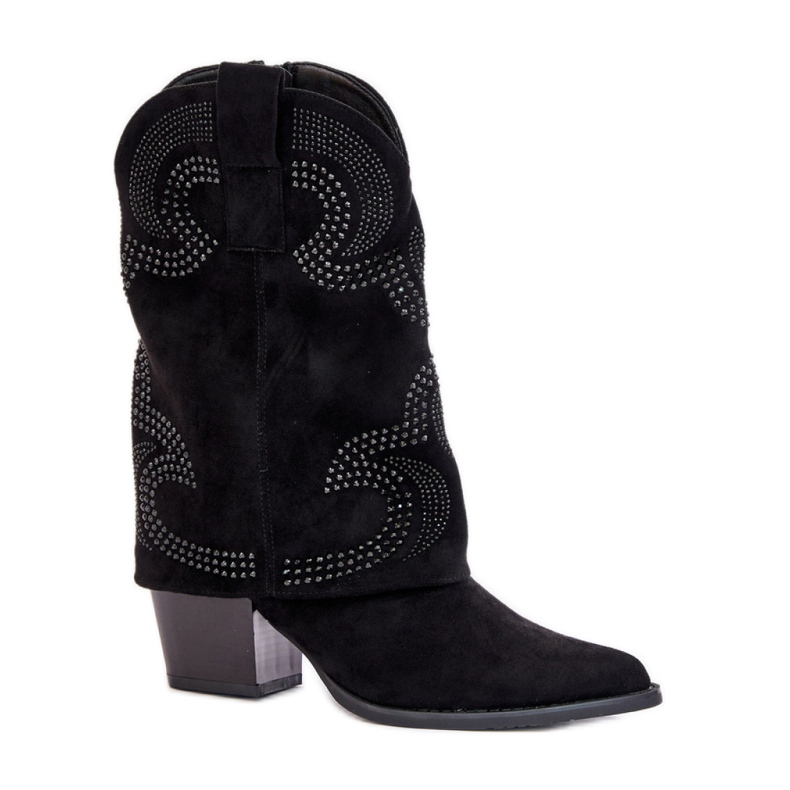 S.Barski Black women's decorated cowboy boots S.Barski Black women's decorated cowboy boots