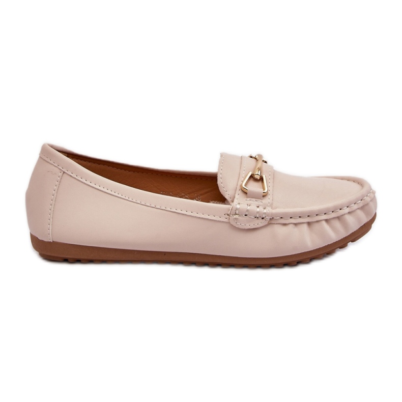 Classic moccasins with Beige decoration