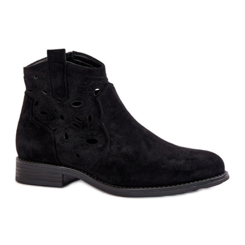Women's boots with an openwork upper S.Barski Black