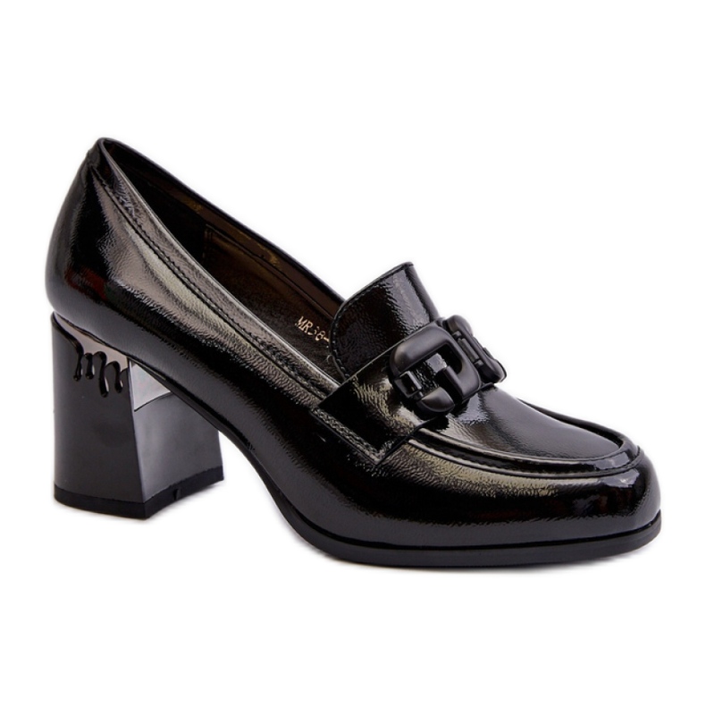 S.Barski Women's high heel shoes, lacquered Black