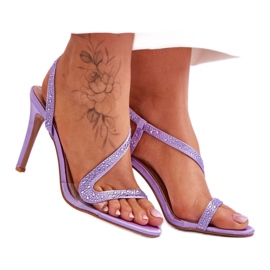 Elegant high heel sandals Violet purple