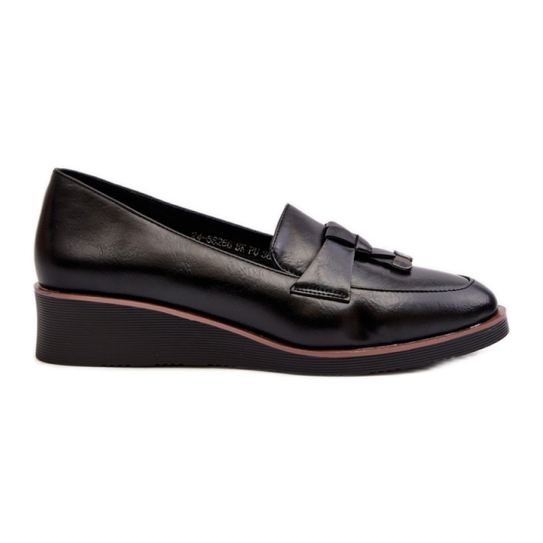 Women's shoes with a light Black wedge