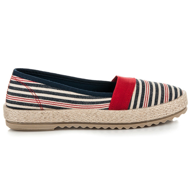 Vices Espadrilles On A Striped Platform red