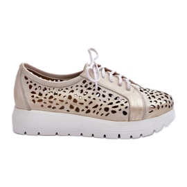 Zazoo Gold Women's Leather Shoes golden Zazoo Gold Women's Leather Shoes golden