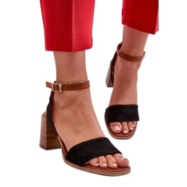 Women's high-heeled sandals Black