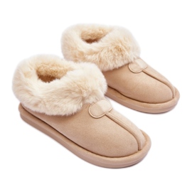 Light Beige insulated women's slip-on slippers