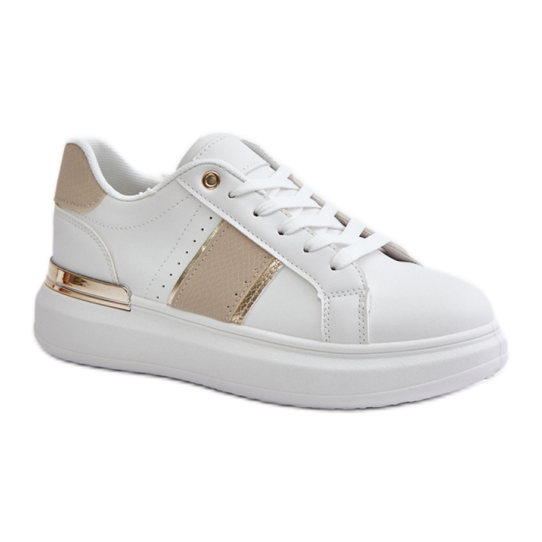 Women's sports shoes on the Beige platform white