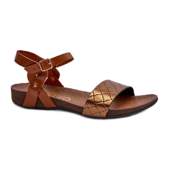 Zazoo Copper women's leather sandals brown