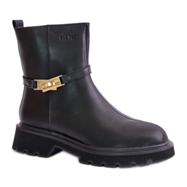 GOE Women's leather ankle boots with a Black belt