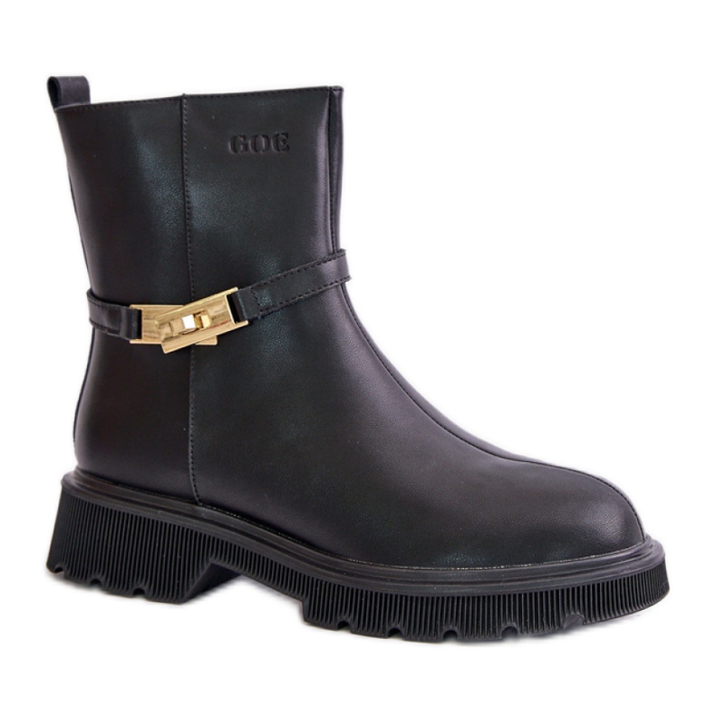 GOE Women's leather ankle boots with a Black belt