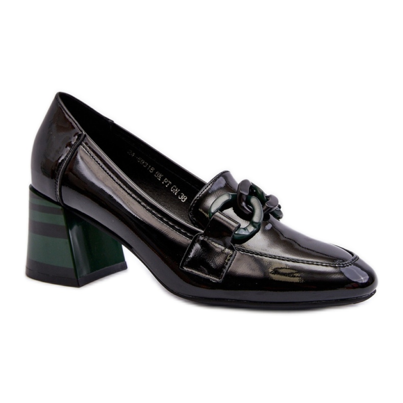 Women's high-heeled pumps with Black/Green decoration Women's high-heeled pumps with Black/Green decoration