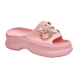 Women's flip-flops with Pink decorations Women's flip-flops with Pink decorations