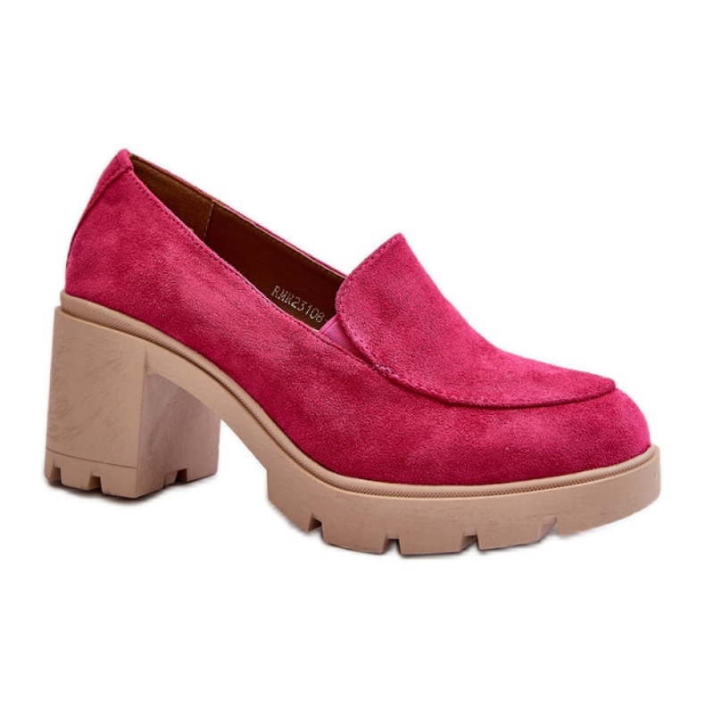 Women's shoes with high heels and platform Fuchsia pink