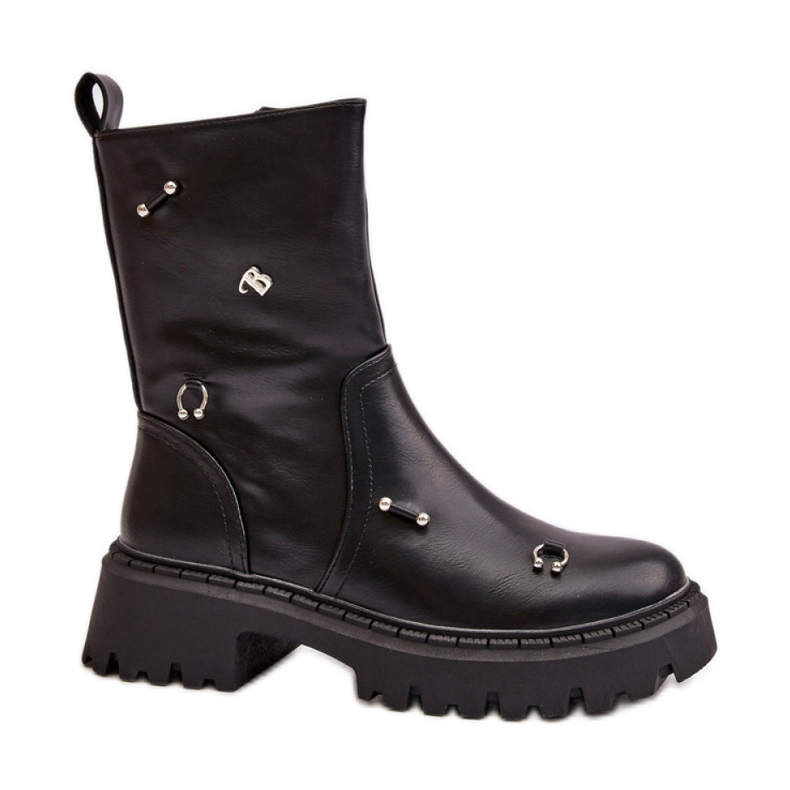 Women's ankle boots with Black decorations Women's ankle boots with Black decorations