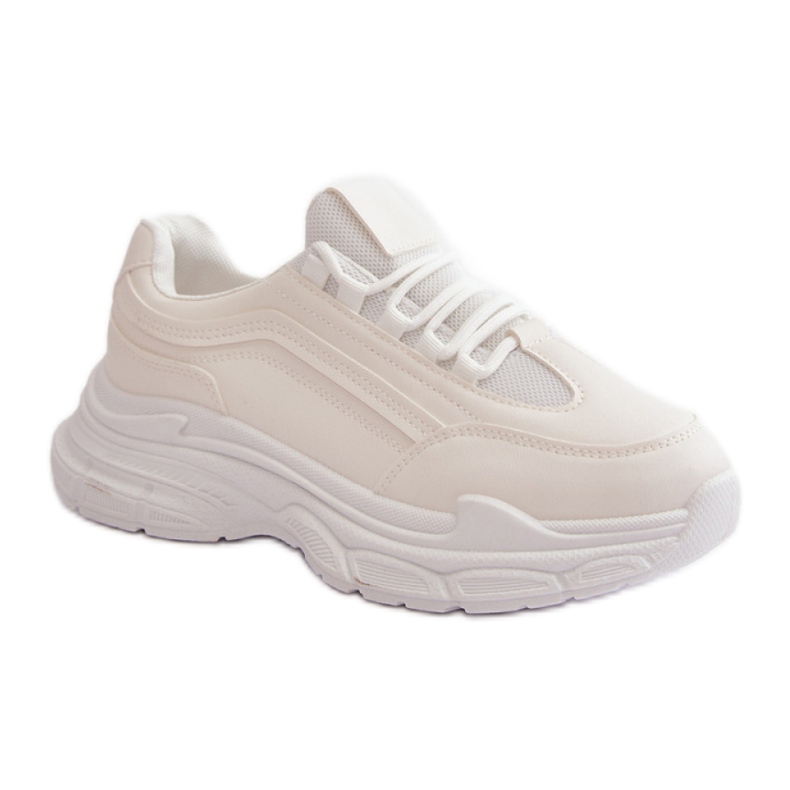 Sports Shoes With a Thick Sole, White Sports Shoes With a Thick Sole, White