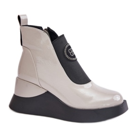 Women's ankle boots on the S.Barski Light Gray platform grey