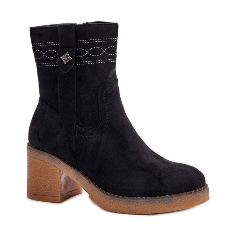 Insulated women's high-heeled boots Black