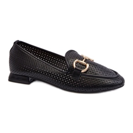 Women's moccasins with Black decoration