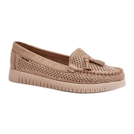 Gold women's openwork moccasins golden Gold women's openwork moccasins golden