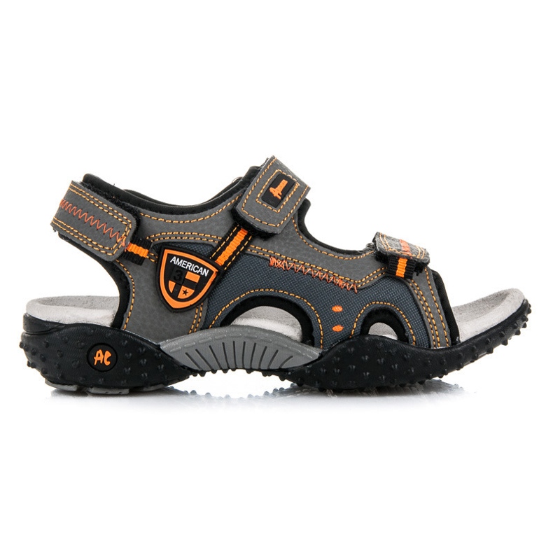 American Club Boys' Sandals Fastened With Velcro grey