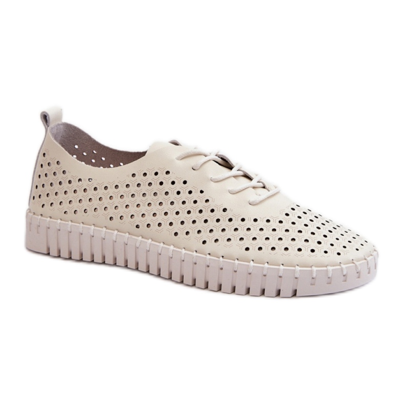 Women's sneakers with an openwork Beige pattern