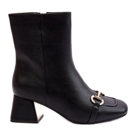 High-heeled ankle boots with Black decoration
