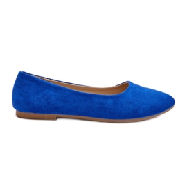 Blue women's suede ballerina shoes Blue women's suede ballerina shoes
