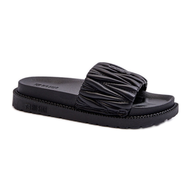 Big Star Black women's ruffled flip-flops