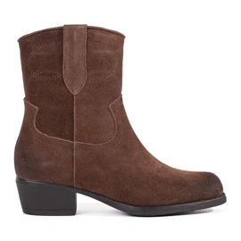 Leather brown cowboy boots by Sergio Leone Leather brown cowboy boots by Sergio Leone
