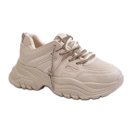 Sports shoes on a massive Beige platform