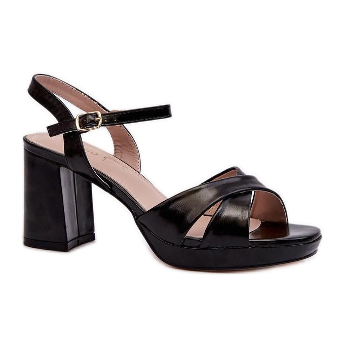 Elegant Black High Heel Sandals