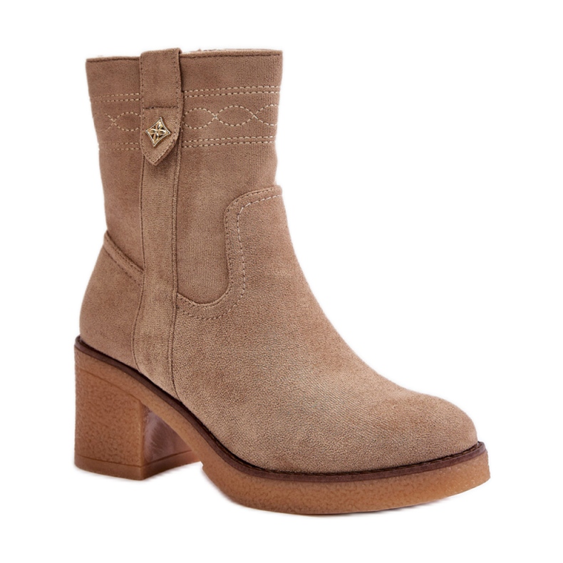 Classic women's Beige ankle boots
