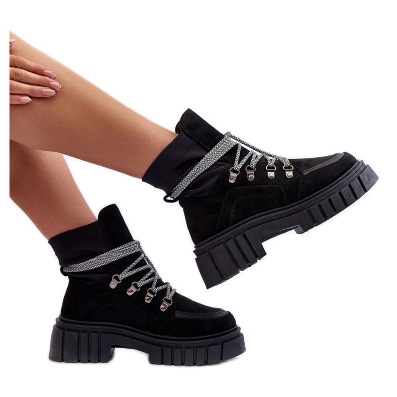 Ankle boots Model Acorn 88-65 Black Suede - Step in style