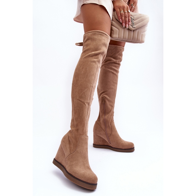 Over-the-knee boots Model Mephal NS362P Beige Suede - Step in style