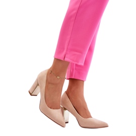 Beige suede pumps Beige suede pumps