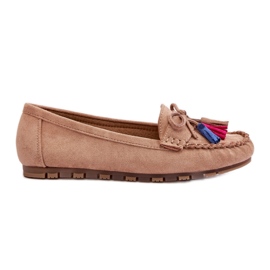 PS1 Beige women's moccasins with fringes PS1 Beige women's moccasins with fringes