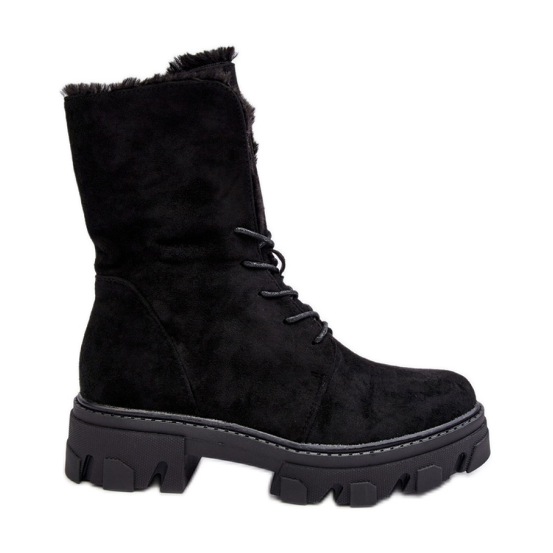 PS1 Women's Suede Workers With Fur, Black