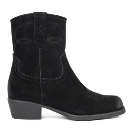 Leather black cowboy boots by Sergio Leone