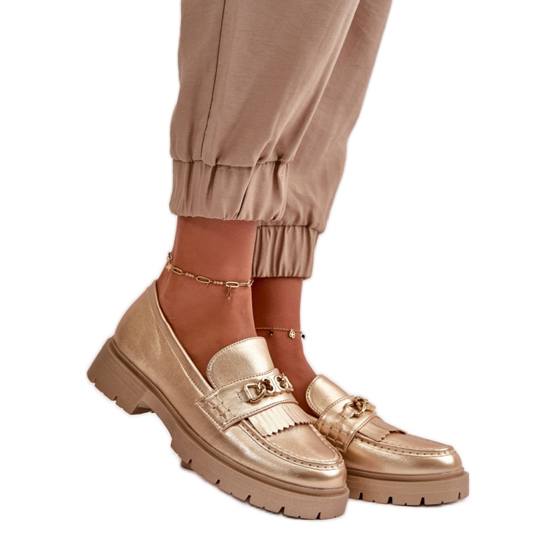 Moccasins Model Zanita GQ8-010 Gold - Step in style yellow