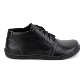 Olivier Barefoot women's leather shoes, slightly insulated, high-top with zipper 787 black