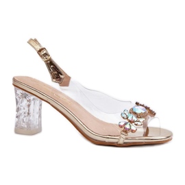 Sandals Model Da MR38-444 Gold - Step in style yellow