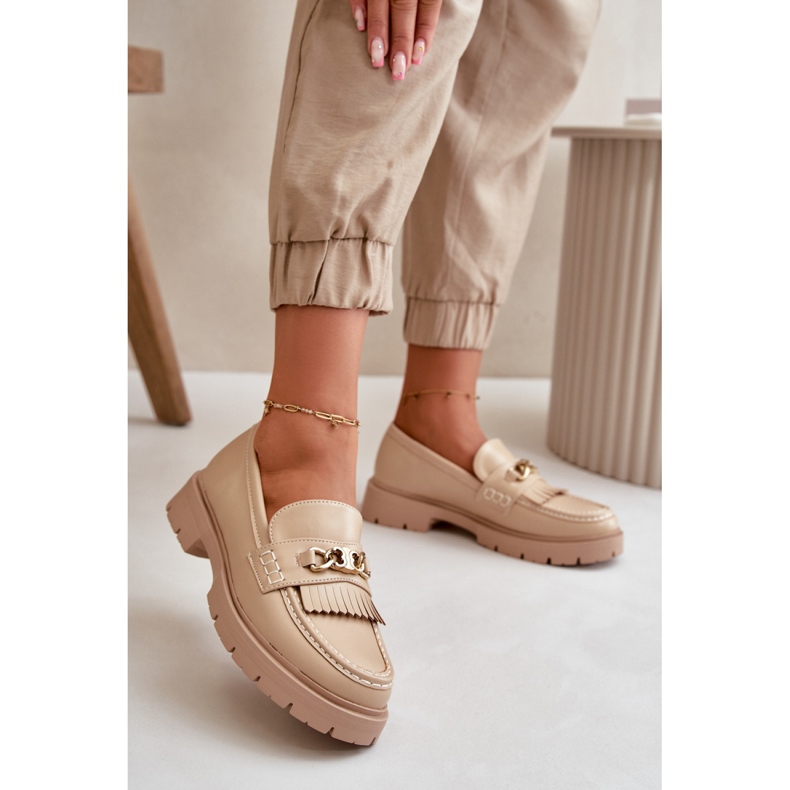 Moccasins Model Zanita GQ8-010 Beige - Step in style