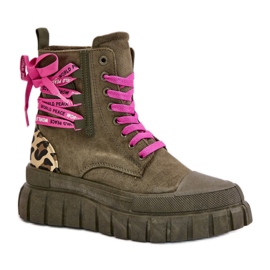 Boots Model Edidda 24BT26-7378 Leopard/Green - Step in style Boots Model Edidda 24BT26-7378 Leopard/Green - Step in style