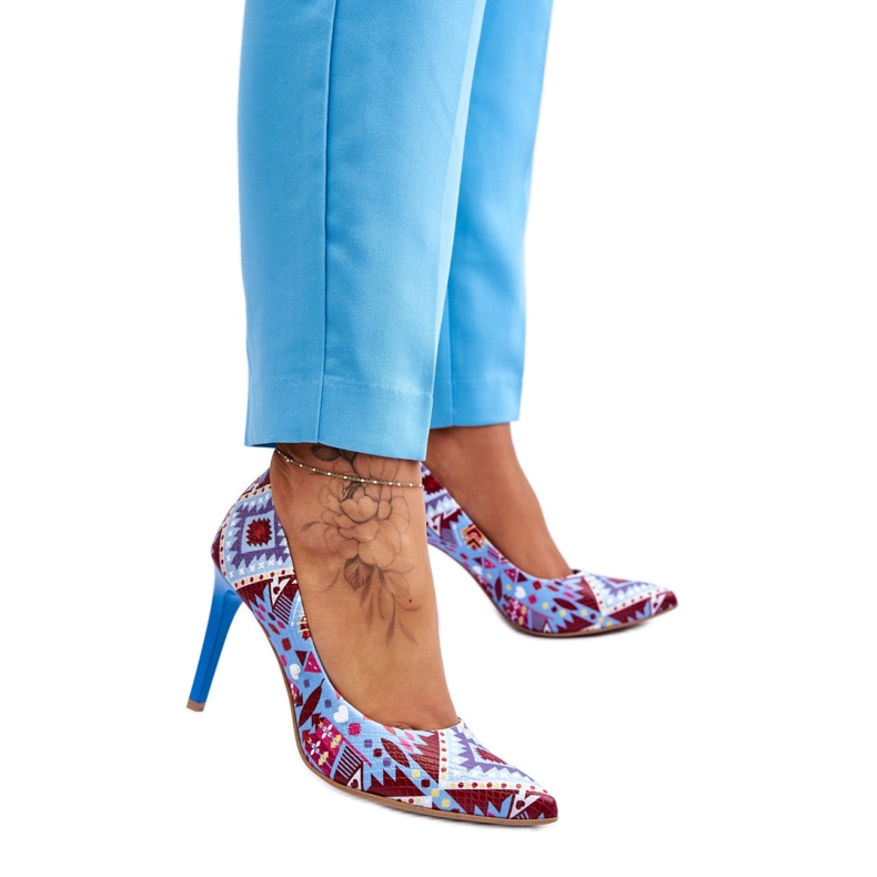 High heels Model Lewski Shoes 2659 Blue/Red - Step in style multicolored