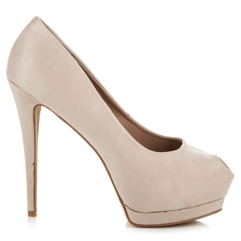 Vices Open toe suede heels brown